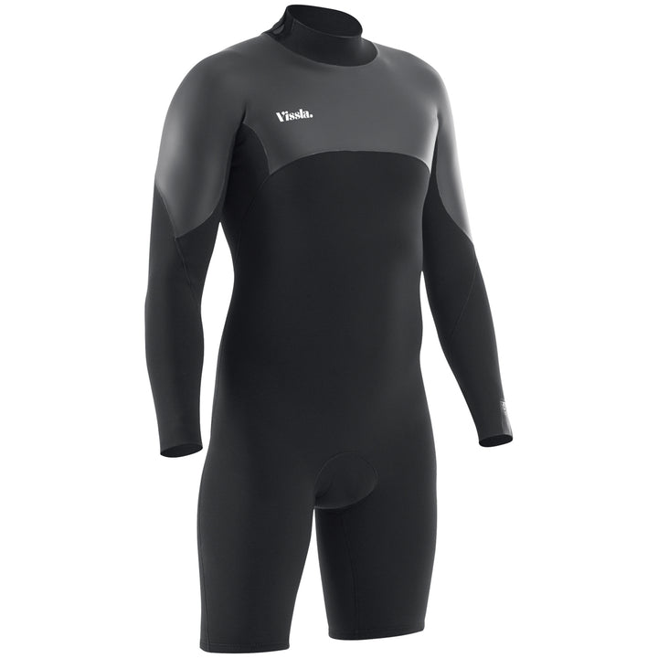Vissla 2/2 7 Seas Back Zip Long Sleeve Springsuit Black