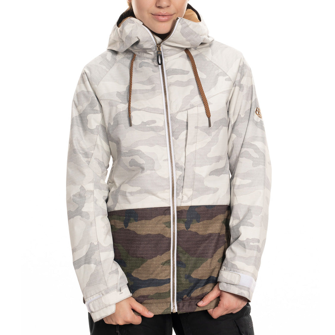 686 Athena Insulated Jacket - Women's White Camo Colorblock