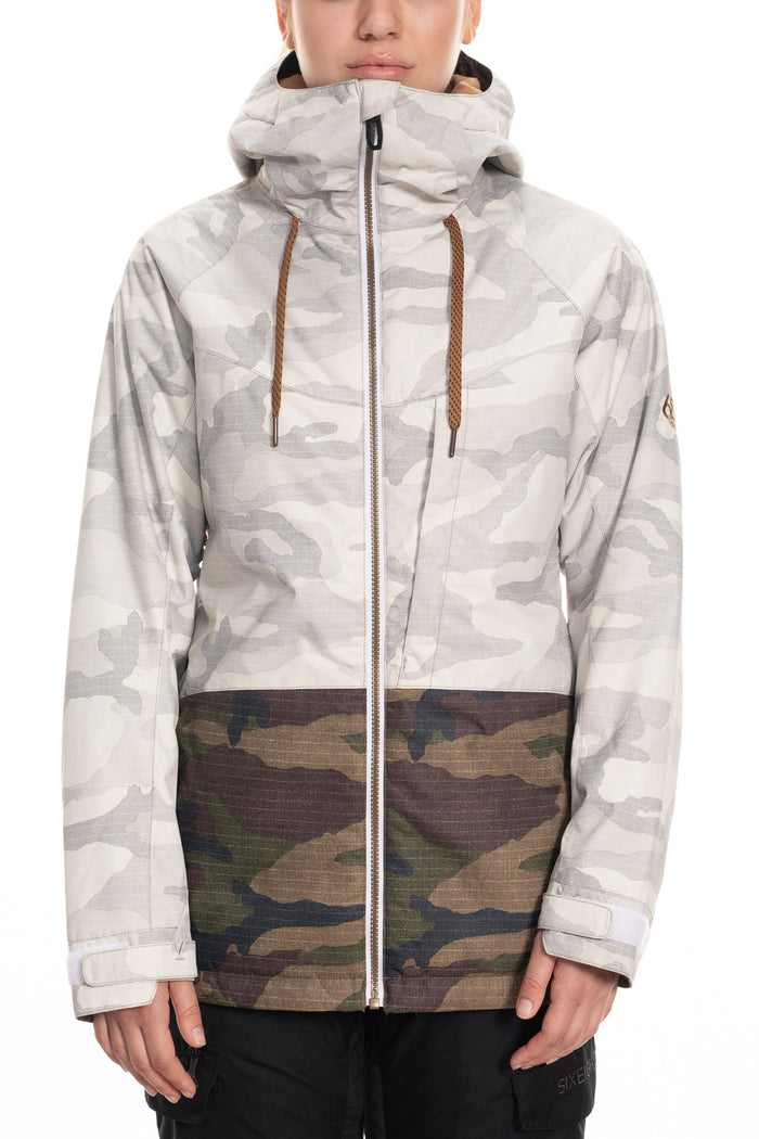 686 Athena Insulated Jacket - Women's White Camo Colorblock