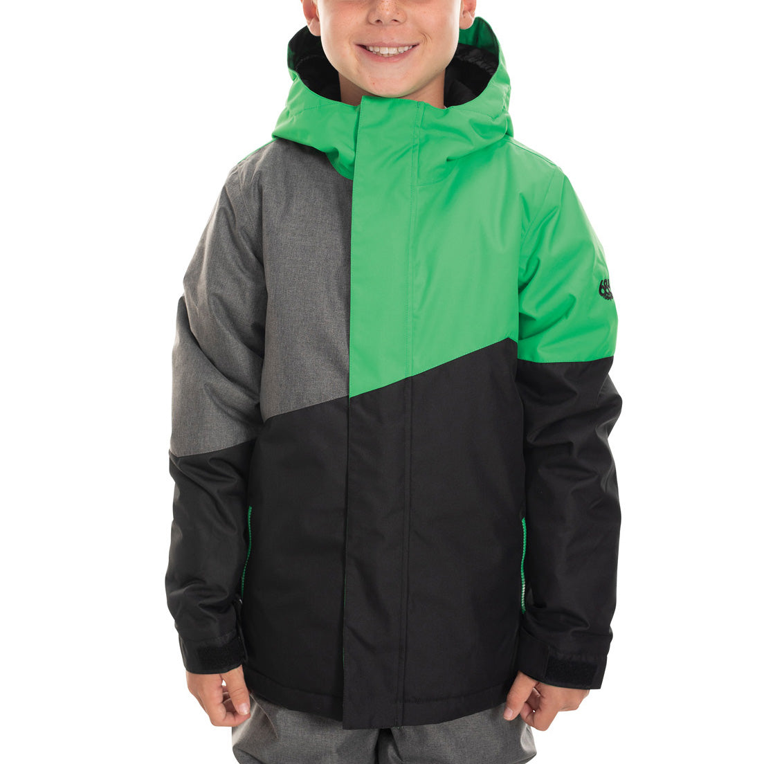 686 Cross Insulated Jacket - Big Boys' Hex Green Colorblock