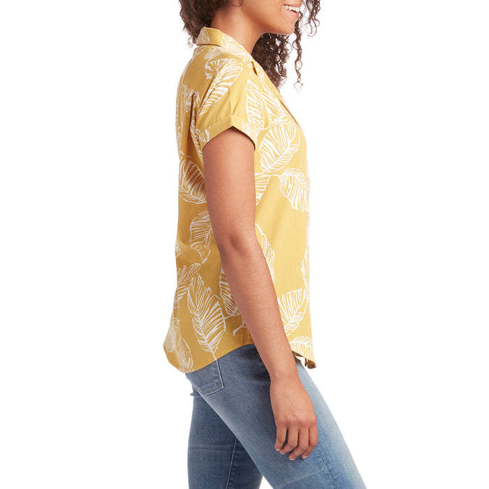 Bridge & Burn Innes Shirt - Women's Gold Frond Print