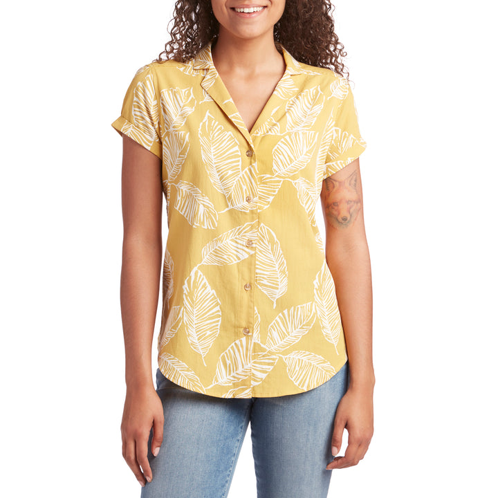 Bridge & Burn Innes Shirt - Women's Gold Frond Print