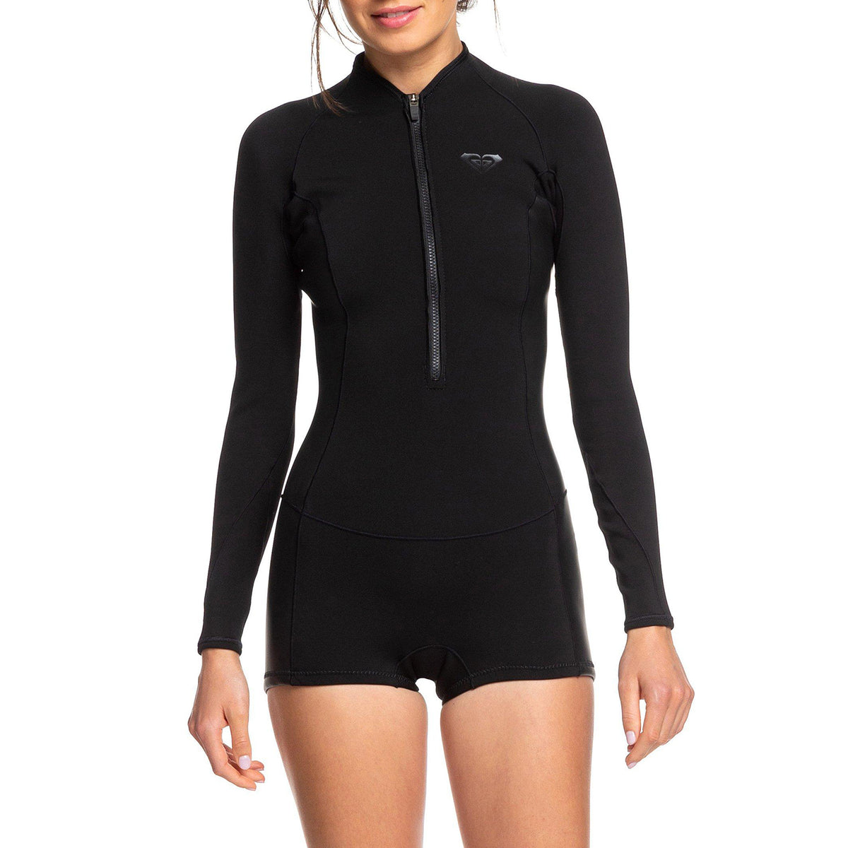 Roxy 1.5mm Satin Front Zip Long Sleeve Springsuit - Women's Black