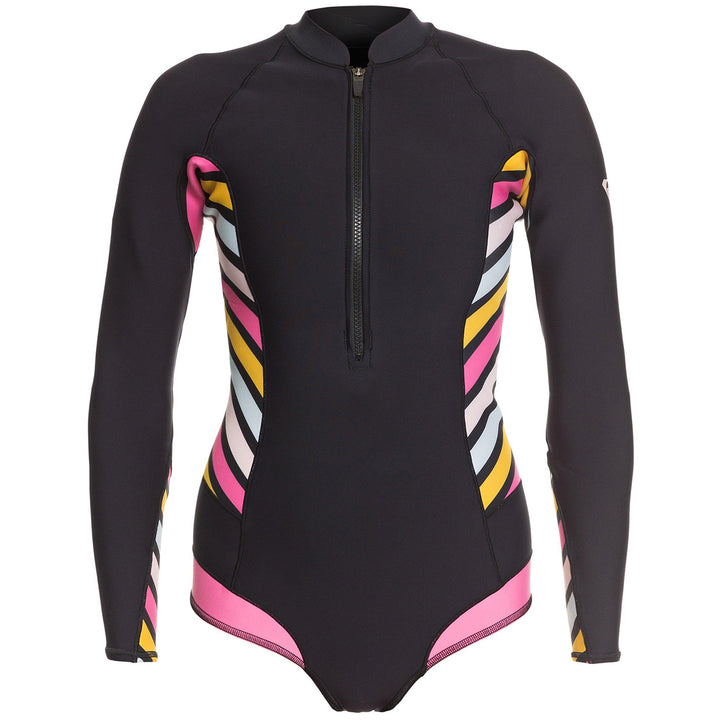 Roxy 1mm Pop Surf Front Zip Long Sleeve Cheeky Springsuit - Women's Black