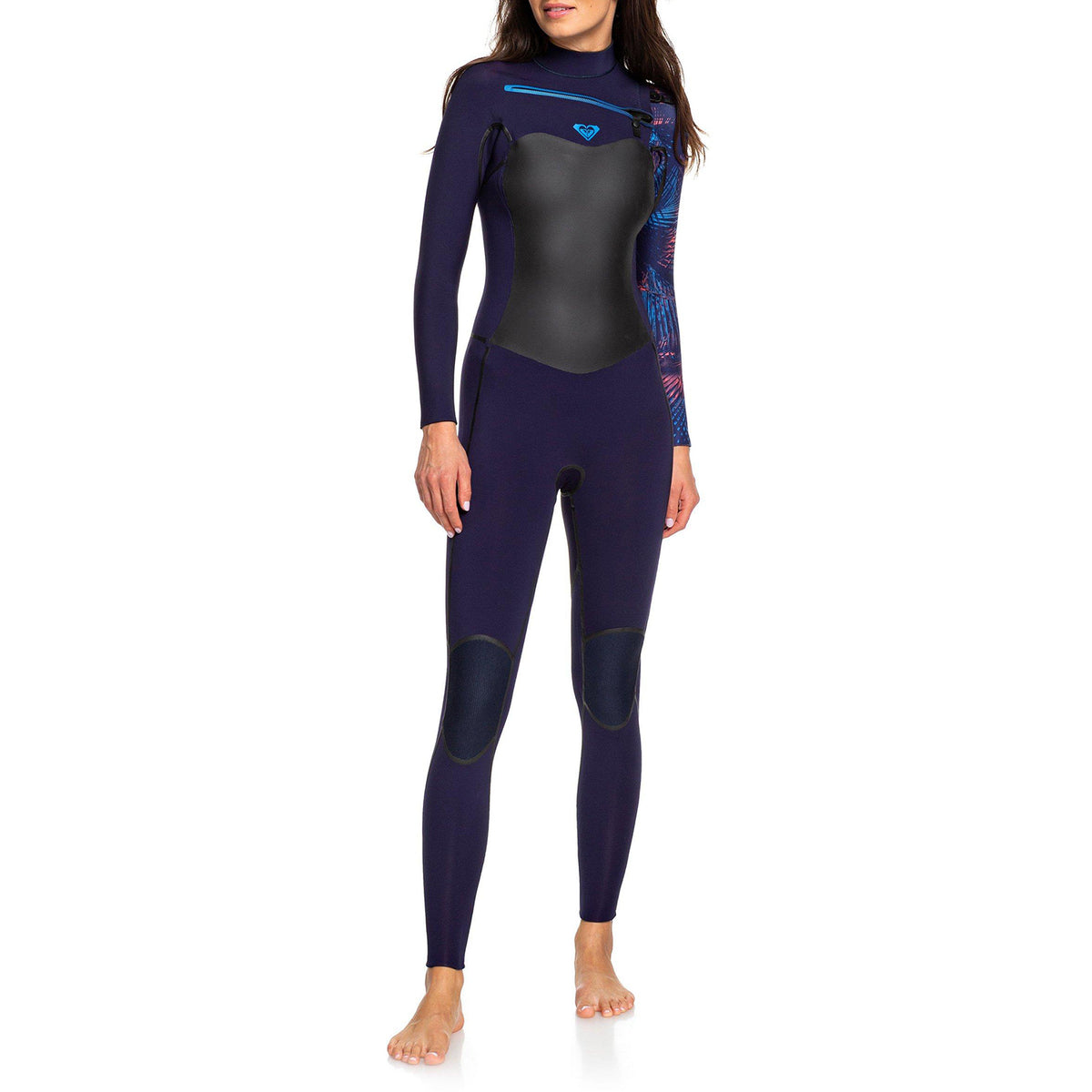 Roxy 3/2mm Syncro+ Chest Zip LFS Wetsuit - Women's Blue Ribbon/ Coral Flame