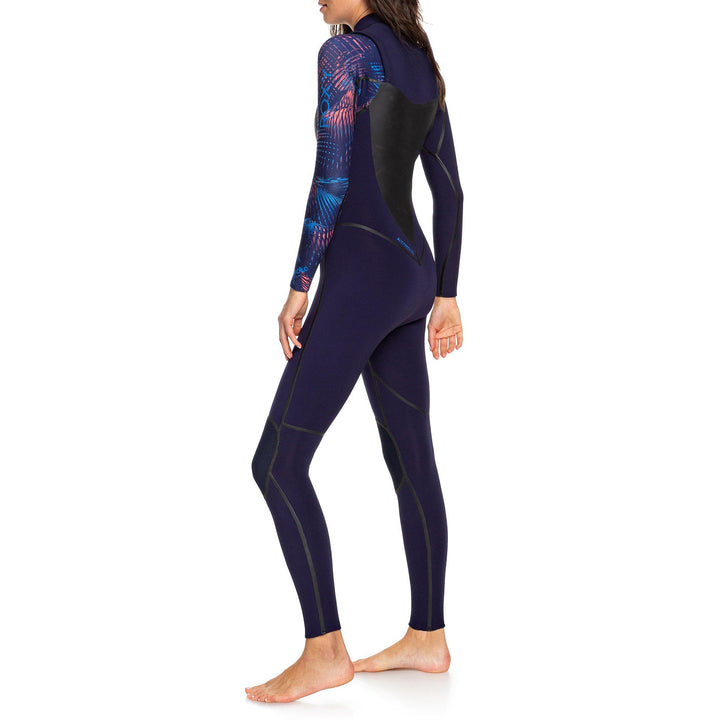 Roxy 3/2mm Syncro+ Chest Zip LFS Wetsuit - Women's Blue Ribbon/ Coral Flame