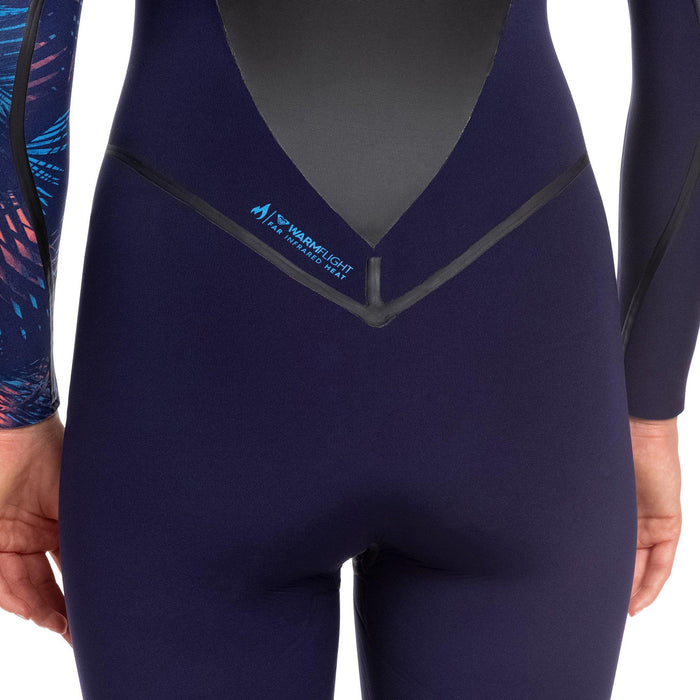 Roxy 3/2mm Syncro+ Chest Zip LFS Wetsuit - Women's Blue Ribbon/ Coral Flame