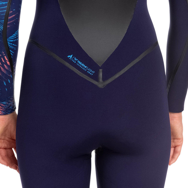 Roxy 3/2mm Syncro+ Chest Zip LFS Wetsuit - Women's Blue Ribbon/ Coral Flame
