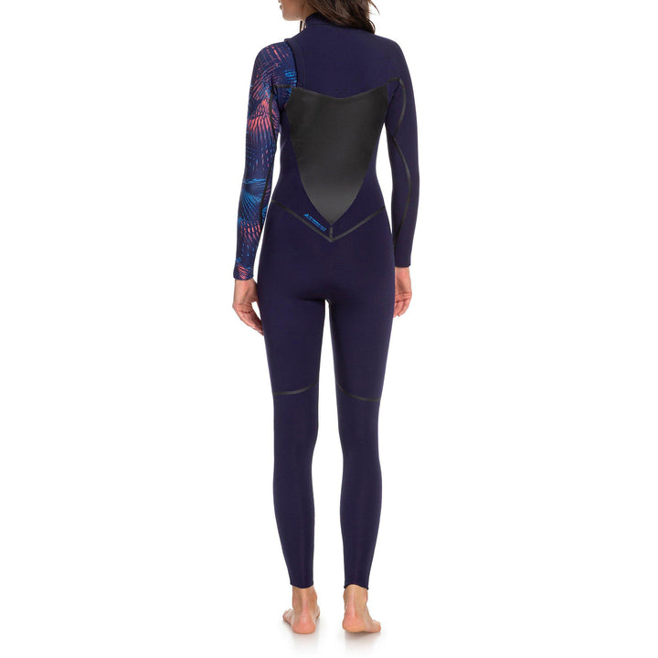Roxy 3/2mm Syncro+ Chest Zip LFS Wetsuit - Women's Blue Ribbon/ Coral Flame