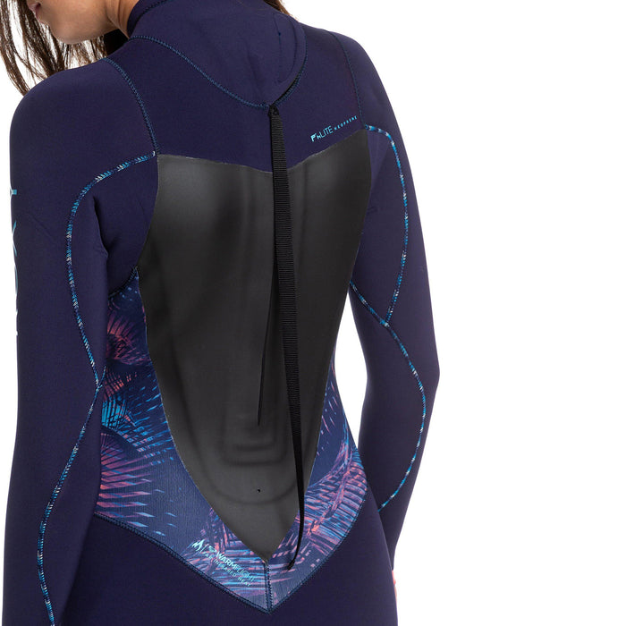 Roxy 4/3mm Syncro Back Zip GBS Wetsuit - Women's Blue Ribbon/ Coral Flame