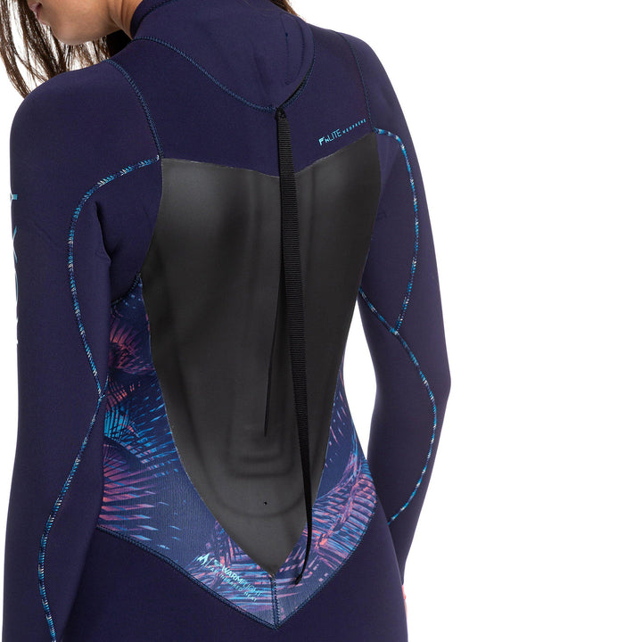 Roxy 4/3mm Syncro Back Zip GBS Wetsuit - Women's Blue Ribbon/ Coral Flame
