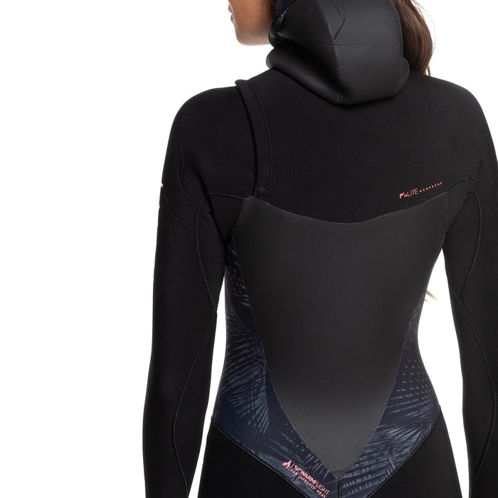 Roxy 5/4/3 Syncro Chest Zip GBS Hooded Wetsuit - Women's Black/ Gun Metal