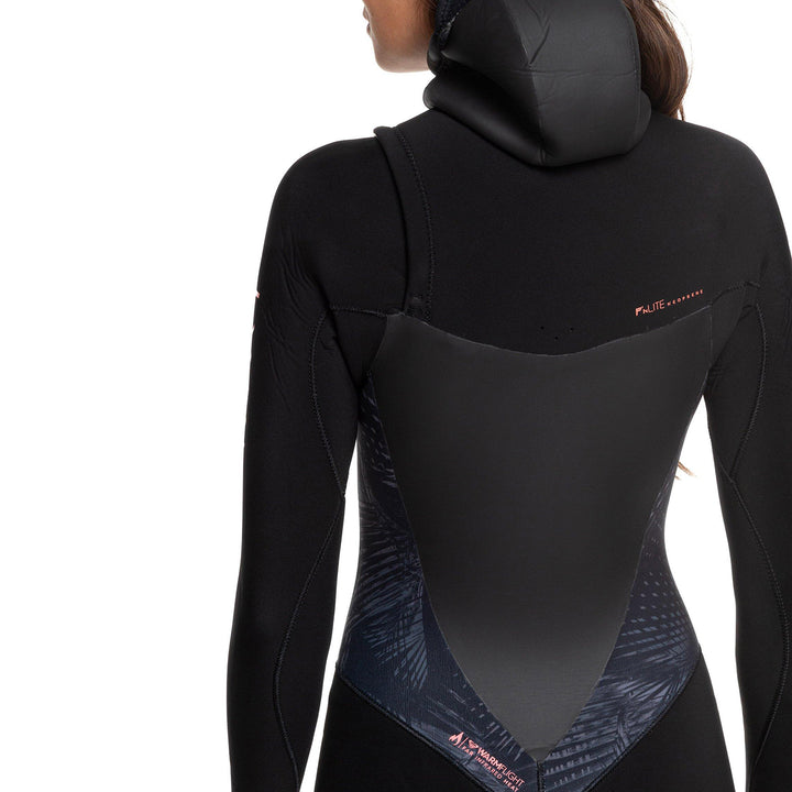 Roxy 5/4/3 Syncro Chest Zip GBS Hooded Wetsuit - Women's Black/ Gun Metal