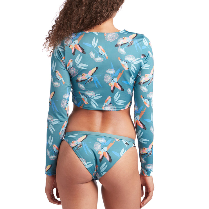 Patagonia Swell Seeker Cropped Rashguard - Women's Parrots Small: Tasmanian Teal