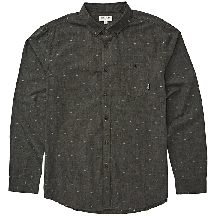 Billabong All Day Jacquard Long-Sleeve Shirt Dark Military