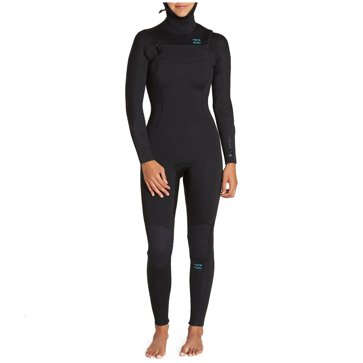 Billabong 5/4 Synergy Chest Zip Hooded Wetsuit - Women's Black