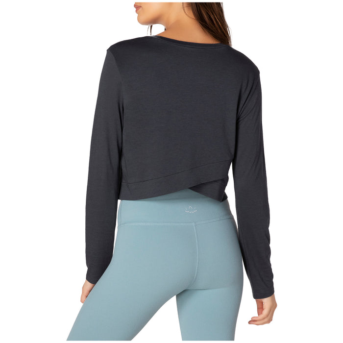 Beyond Yoga Back Out Reversible Cropped Pullover - Women's Nocturnal Navy