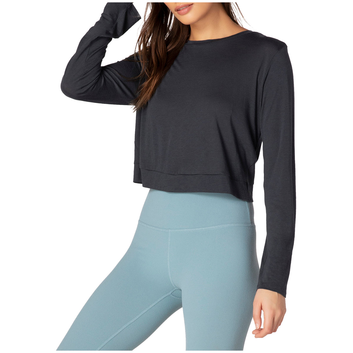 Beyond Yoga Back Out Reversible Cropped Pullover - Women's Nocturnal Navy