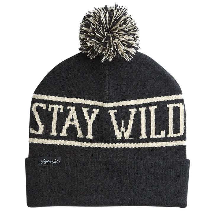 Airblaster Stay Wild Pom Beanie Black