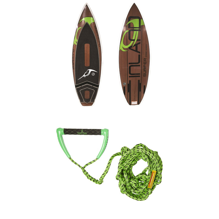 Inland Surfer Green Room Wakesurf Board 2019 + Free Proline x evo LGS Surf Handle w/ 25 ft Air Line