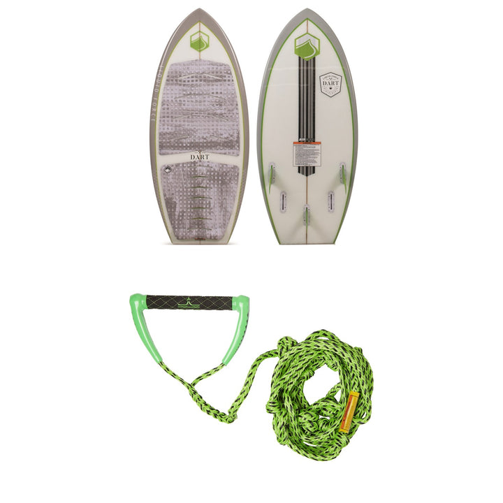 Liquid Force Dart Wakesurf Board 2019 + Proline x evo LGS Surf Handle w/ 25 ft Air Line