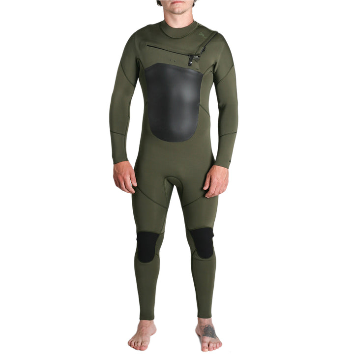 Imperial Motion 4/3 Lux Deluxe Chest Zip Wetsuit Army Green