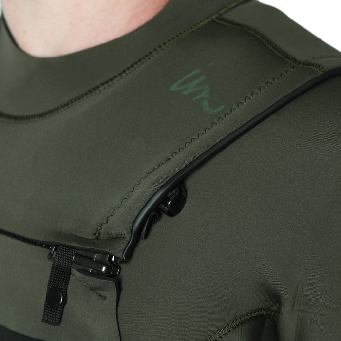Imperial Motion 4/3 Lux Deluxe Chest Zip Wetsuit Army Green