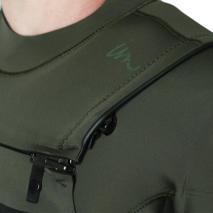 Imperial Motion 4/3 Lux Deluxe Chest Zip Wetsuit Army Green