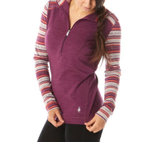 Smartwool Merino 250 Baselayer 1/2 Zip Hoodie - Women's Sangria Heather::Sangria Heather