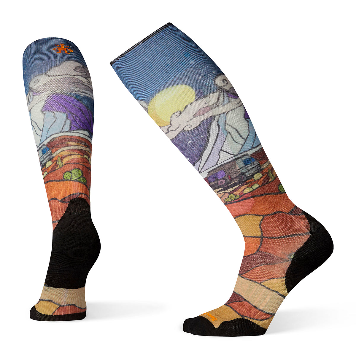 Smartwool PhD® Ski Light Elite Buttermilk Nights Print Socks Deep Navy