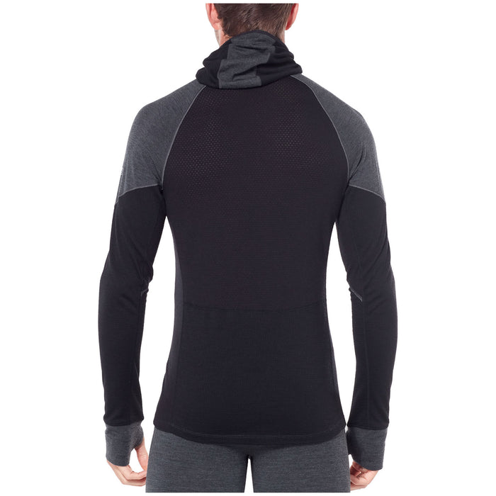 Icebreaker 260 Zone Hooded Long Sleeve Half Zip Jet Heather/Black