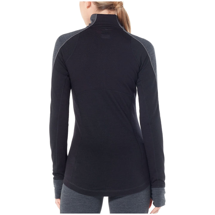 Icebreaker 260 Zone Long Sleeve Half Zip Top - Women's Jet Heather/Black