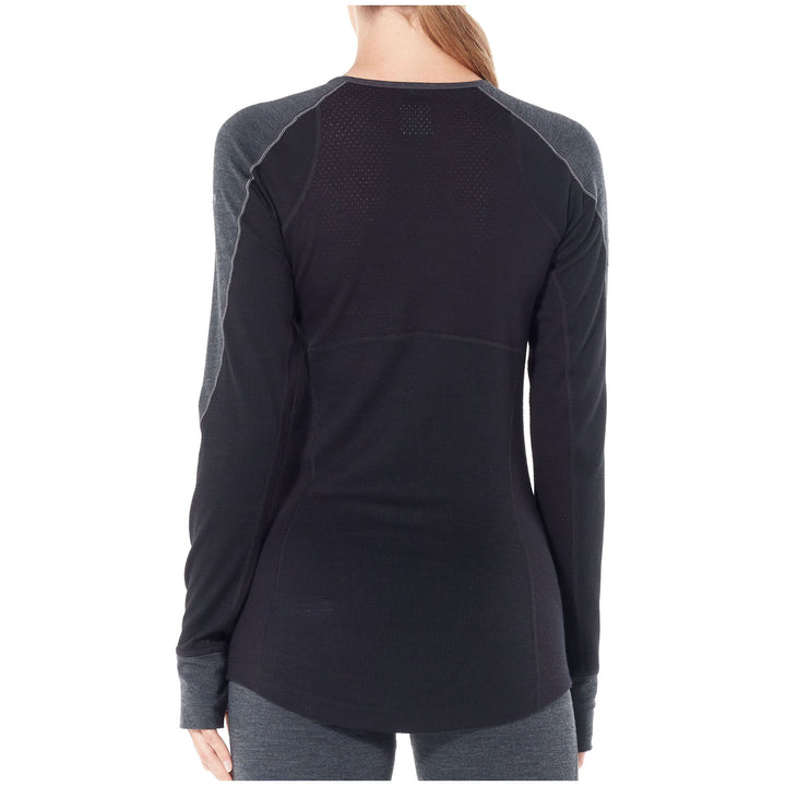 Icebreaker 260 Zone Long Sleeve Crew Top - Women's Jet Heather/Black