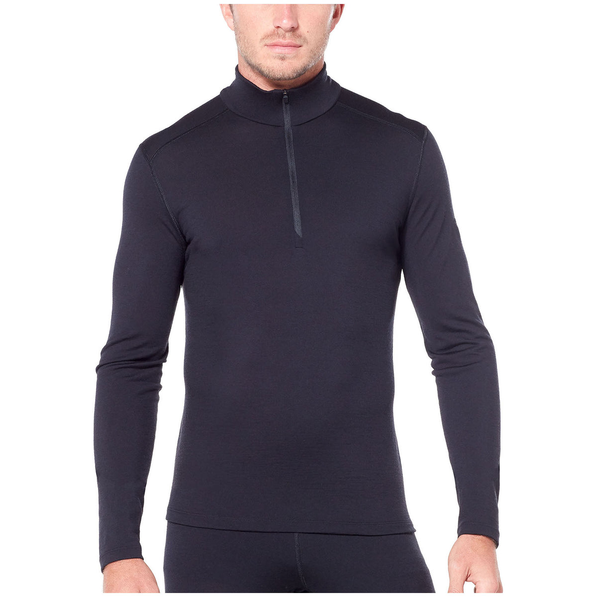 Icebreaker 200 Oasis Long Sleeve Half Zip Top Black