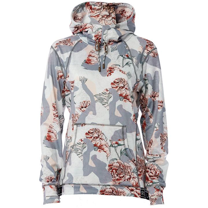 Rojo Outerwear Baselayer Hoodie - Women's Floral Camo Glacier Grey