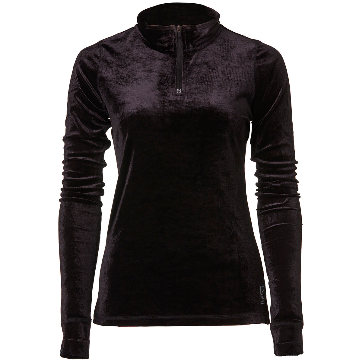 Rojo Outerwear Velvet 1/4 Zip Base Layer Top - Women's True Black