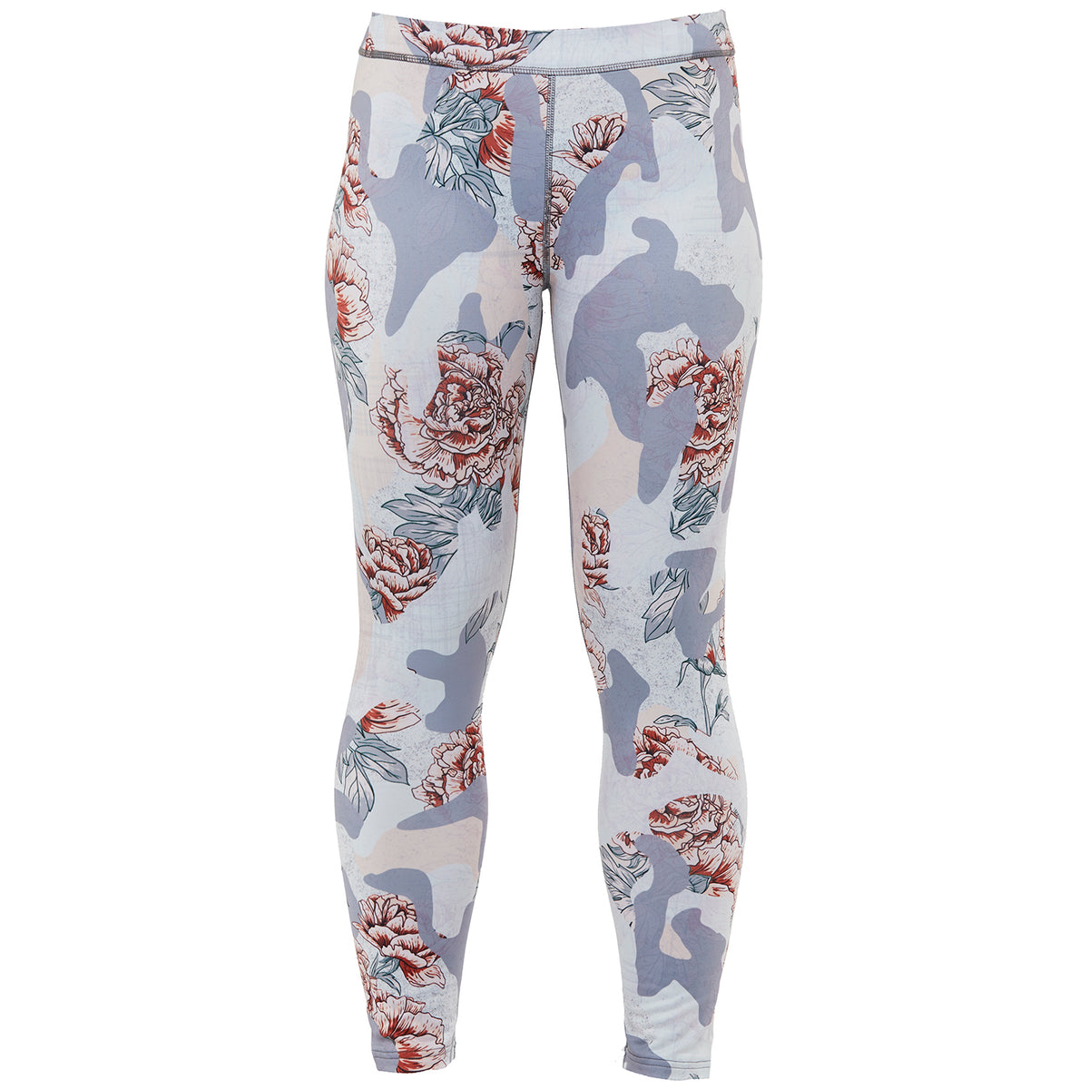 Rojo Outerwear Full Length Baselayer Pants - Women's Floral Camo Glacier Grey