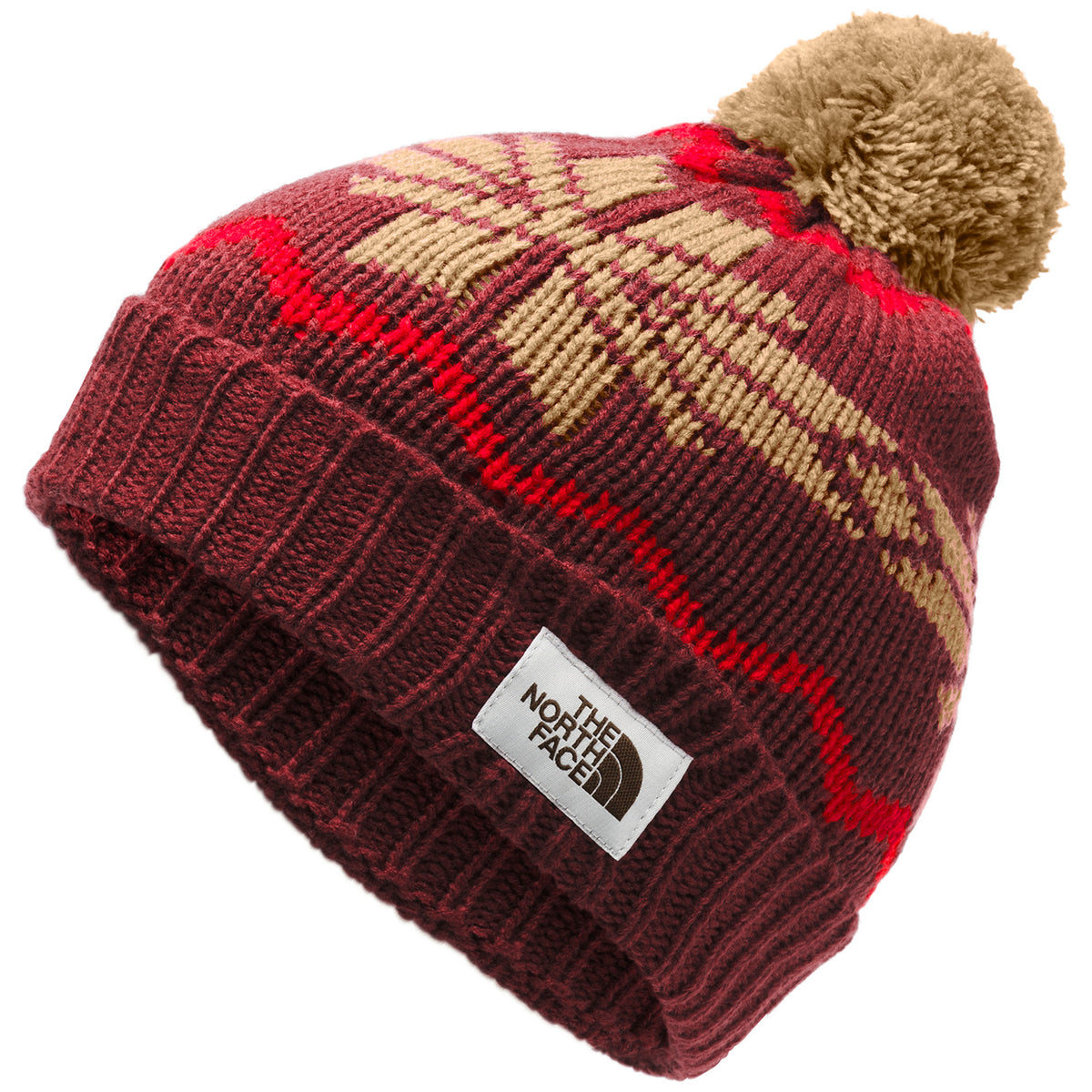 The North Face Fair Isle Beanie Deep Garnet Red/Cedar Brown Multi