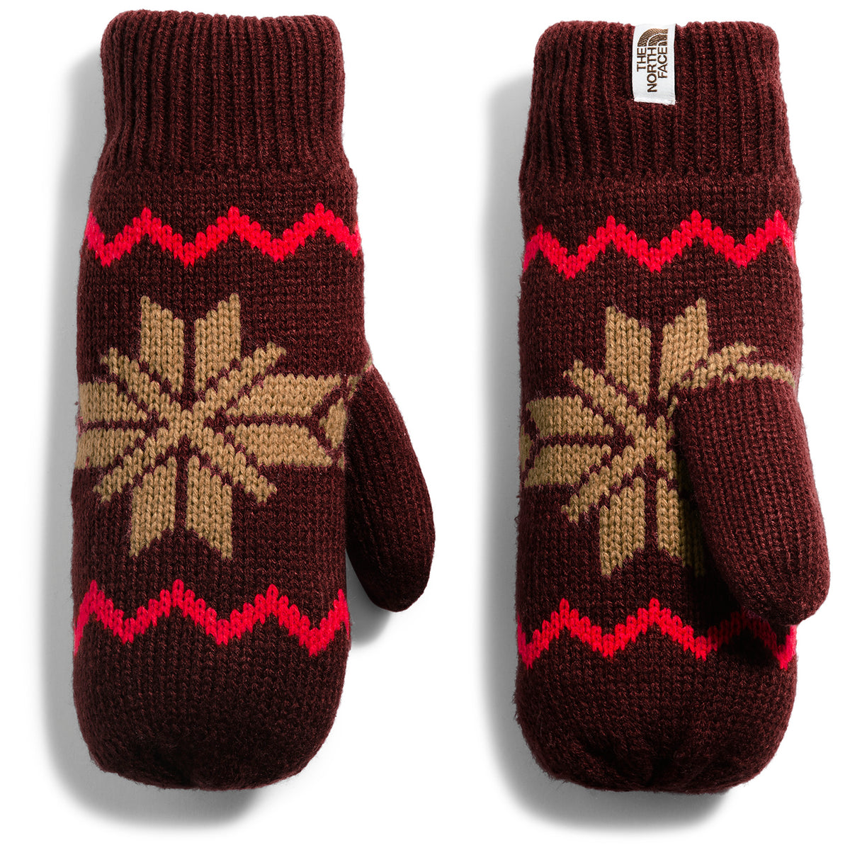 The North Face Fair Isle Mittens Deep Garnet Red/Cedar Brown Multi