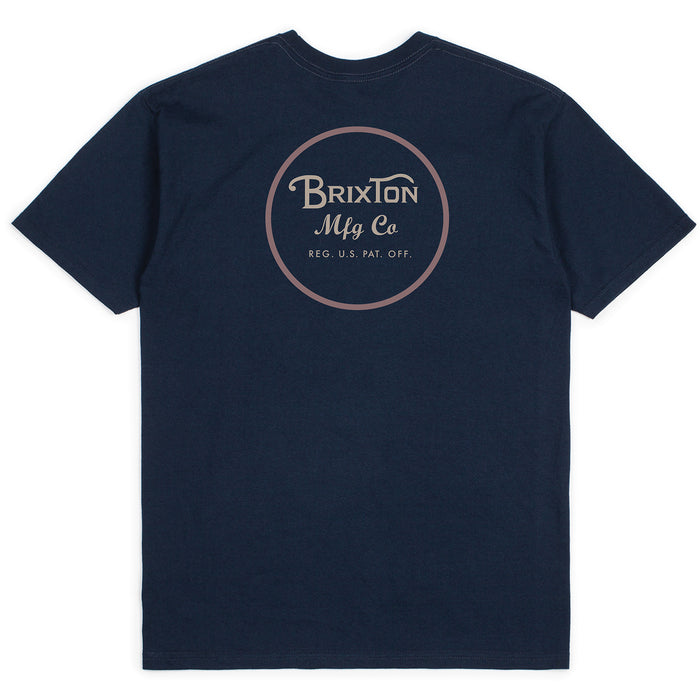 Brixton Wheeler II T-Shirt Navy/Orange