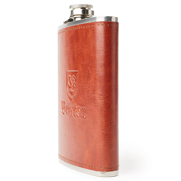 Brixton Main Label Flask Brown