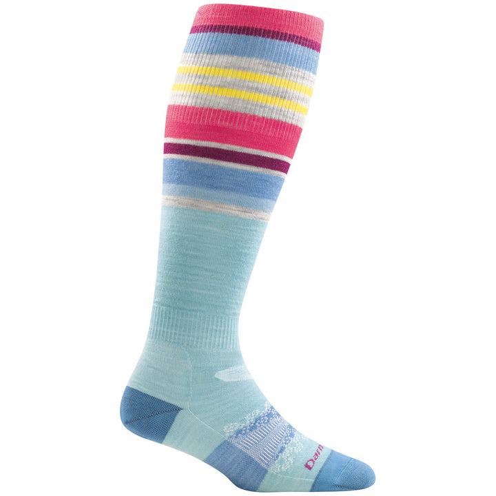 Darn Tough Glacier Stripe Over-the-Calf Light Socks - Women's Light Blue