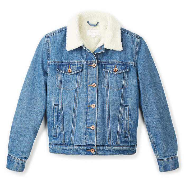 Brixton Broadway Sherpa Denim Jacket - Women's Faded Indigo
