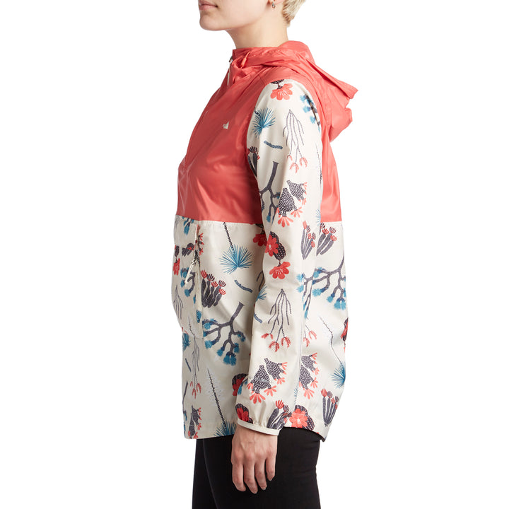 The North Face Printed Fanorak Pullover Jacket - Women's Spiced Coral/Vintage White Joshua Tree Print