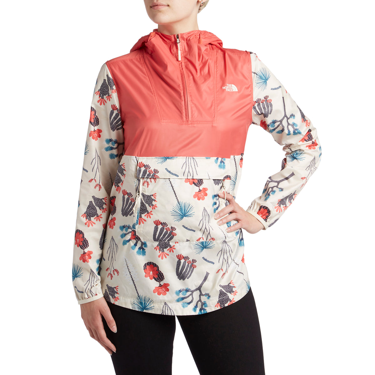The North Face Printed Fanorak Pullover Jacket - Women's Spiced Coral/Vintage White Joshua Tree Print