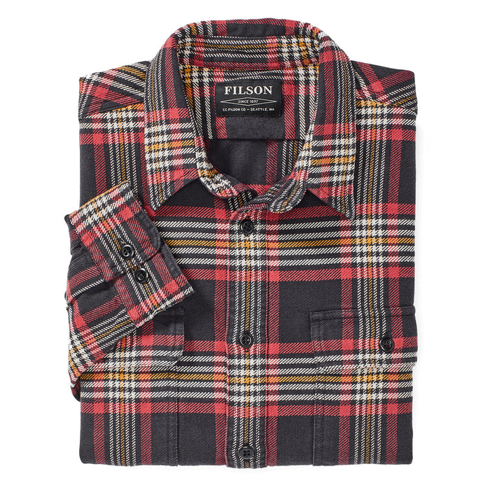 Filson Vintage Flannel Work Shirt Black/Red/Gold Plaid