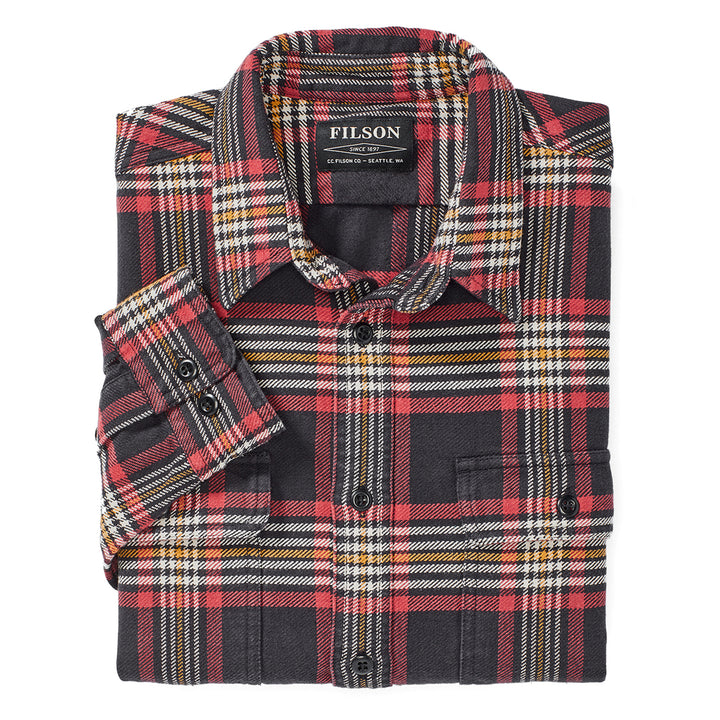 Filson Vintage Flannel Work Shirt Black/Red/Gold Plaid