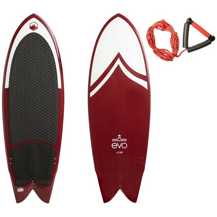 Liquid Force x evo Fish Wakesurf Board + Surf Rope