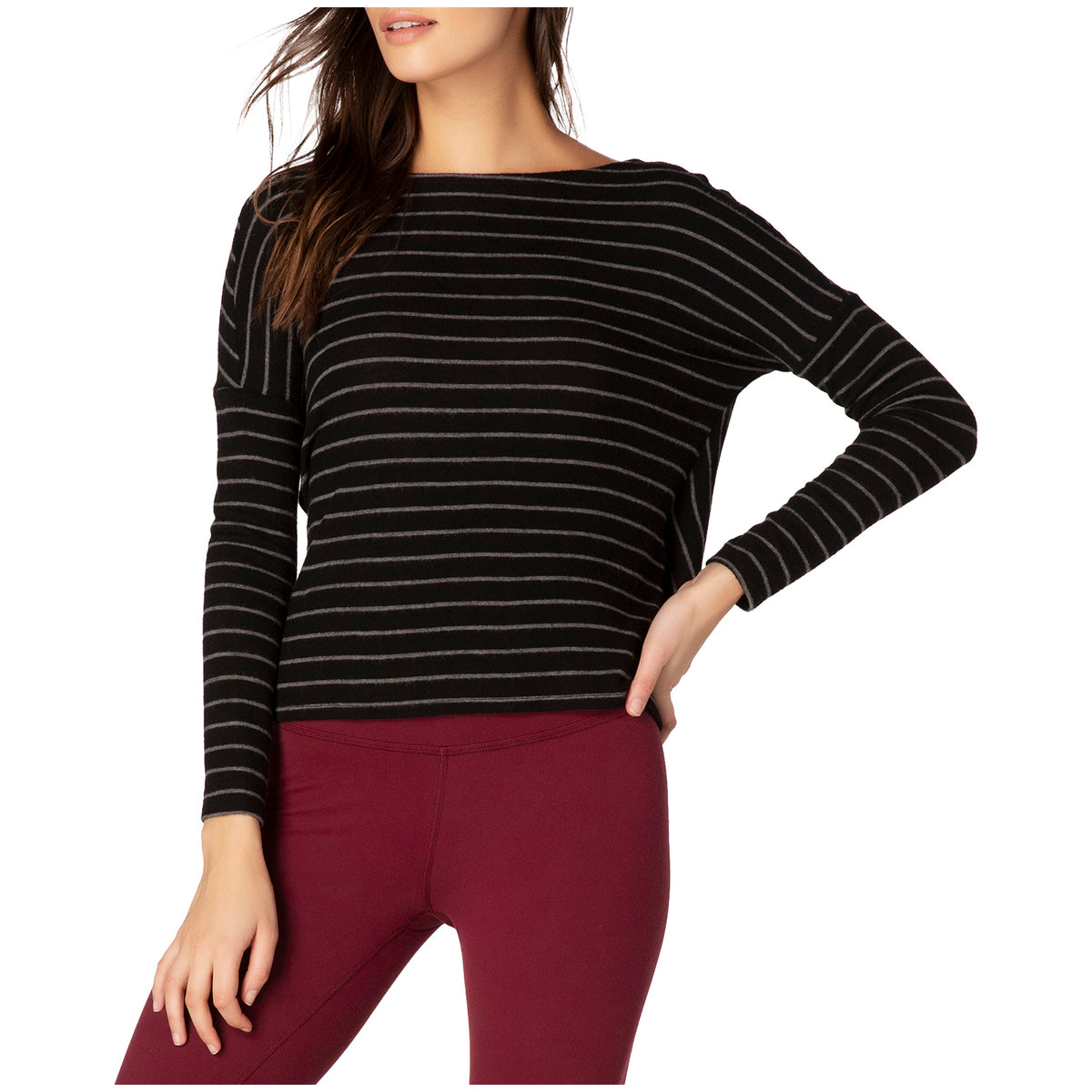 Beyond Yoga Brushed Back Pullover - Women's Mid Heather Grey