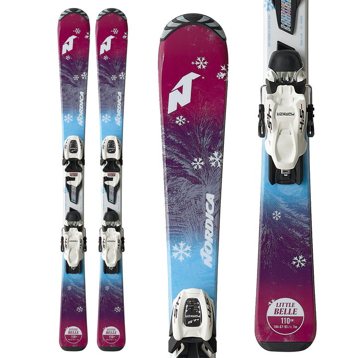Nordica Little Belle Skis + Jr 4.5 Bindings - Girls' 2019